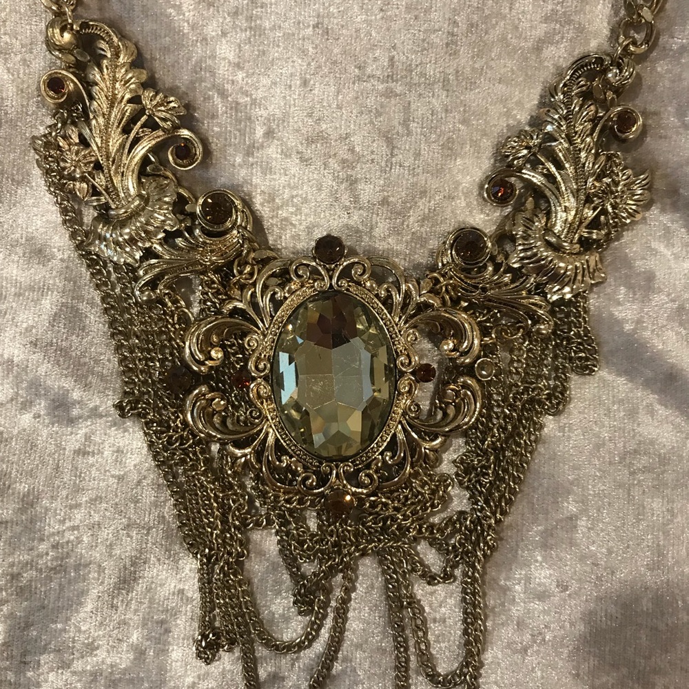 Gold Tone Statement Necklace